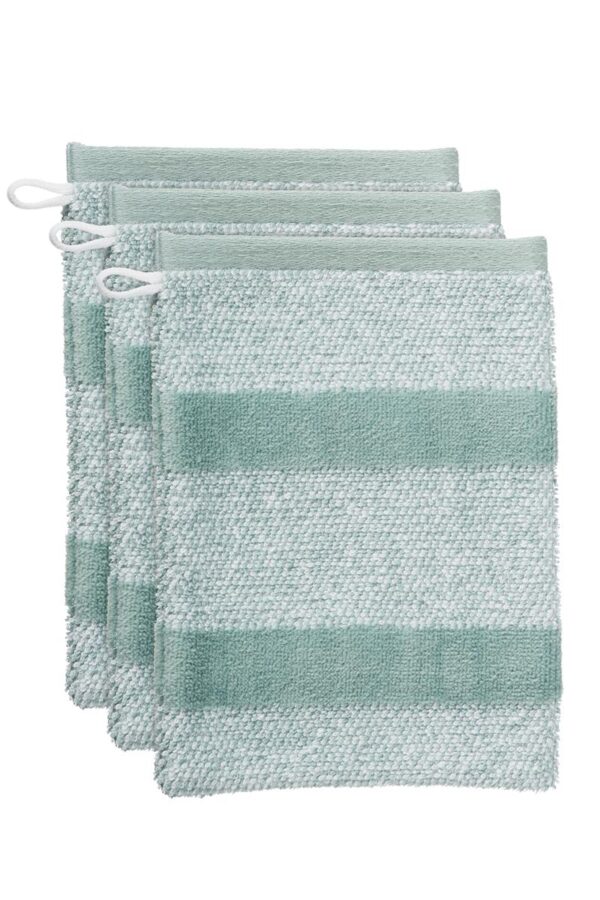 Beddinghouse Sheer Stripe set van 3 Washandjes - Groen